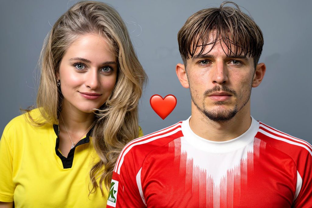 Zoe Käppele mit dem 18-jährigen FC-Bayern-Profi Lennart Karl